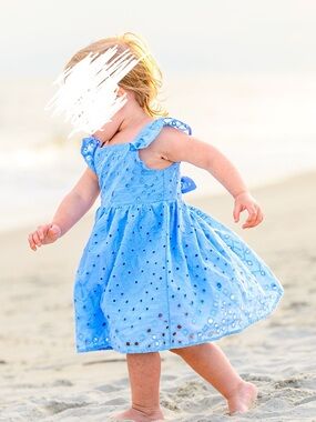 Blueberi Boulevard Light Blue Eyelet Sundress